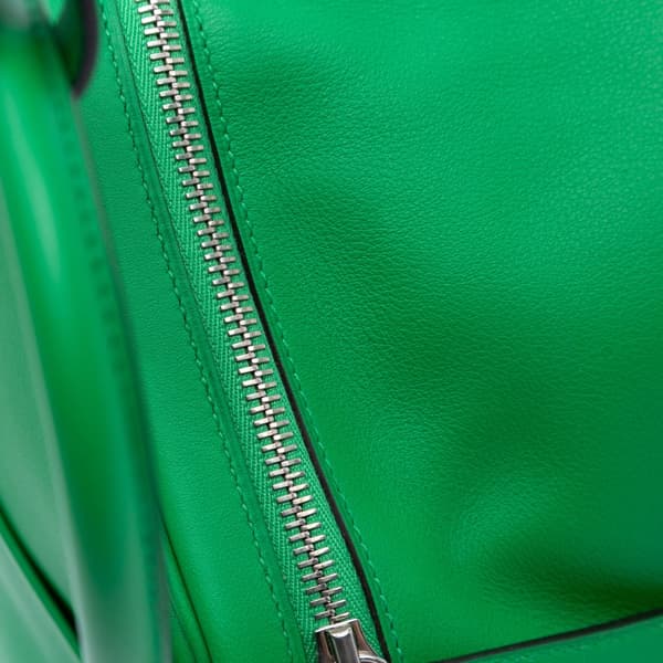 Pre-owned Hermès Clemence Lindy 30 Green
