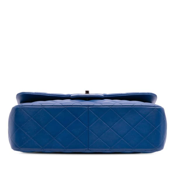 Pre-owned Chanel Jumbo Classic Lambskin Double Flap Blue