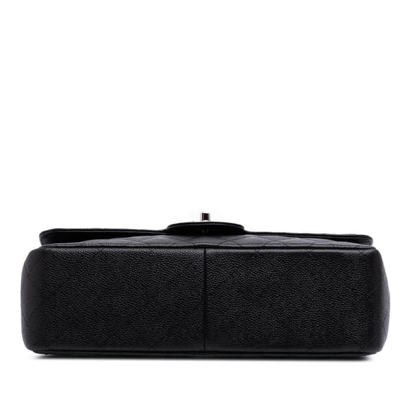 Pre-owned Chanel Jumbo Classic Caviar Double Flap Black