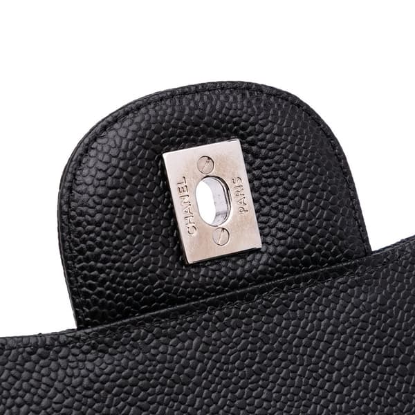 Pre-owned Chanel Jumbo Classic Caviar Double Flap Black