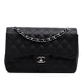 Miniatyrbillede 1 af 10: Pre-owned Chanel Jumbo Classic Caviar Double Flap Black