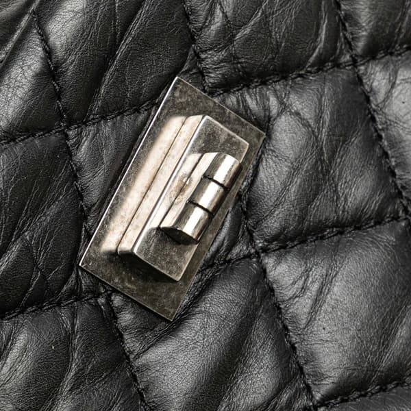 Pre-owned Chanel Reissue 2.55 Aged Calfskin Double Flap 227 Black
