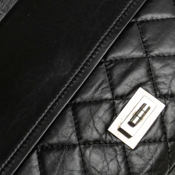 Pre-owned Chanel Reissue 2.55 Aged Calfskin Double Flap 227 Black