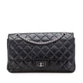 Miniatyrbild 1 av 10: Pre-owned Chanel Reissue 2.55 Aged Calfskin Double Flap 227 Black