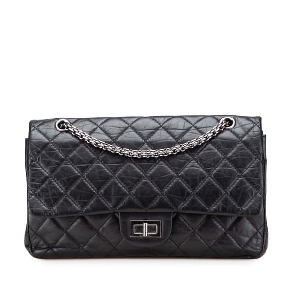 Pre-owned Chanel Reissue 2.55 Aged Calfskin Double Flap 227 Black