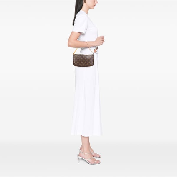 Pre-owned Louis Vuitton Monogram Pochette Accessoires Brown