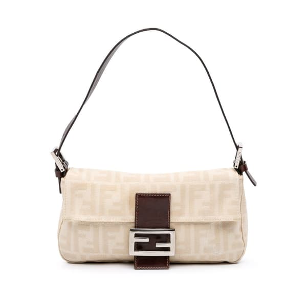 Pre-owned Fendi Zucca Canvas Baguette Brown