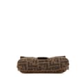 Miniatyrbilde 3 av 10: Pre-owned Fendi Mini Zucca Wool Baguette Brown