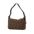 Miniatyrbilde 2 av 10: Pre-owned Fendi Mini Zucca Wool Baguette Brown