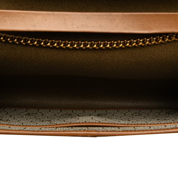 Pre-owned Dior Honeycomb Coated Canvas Chain Shoulder Bag Brown