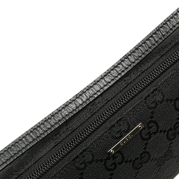 Pre-owned Gucci GG Canvas Boat Black