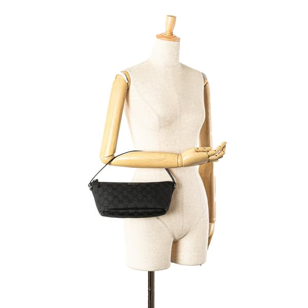 Pre-owned Gucci GG Canvas Boat Black