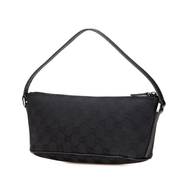 Pre-owned Gucci GG Canvas Boat Black