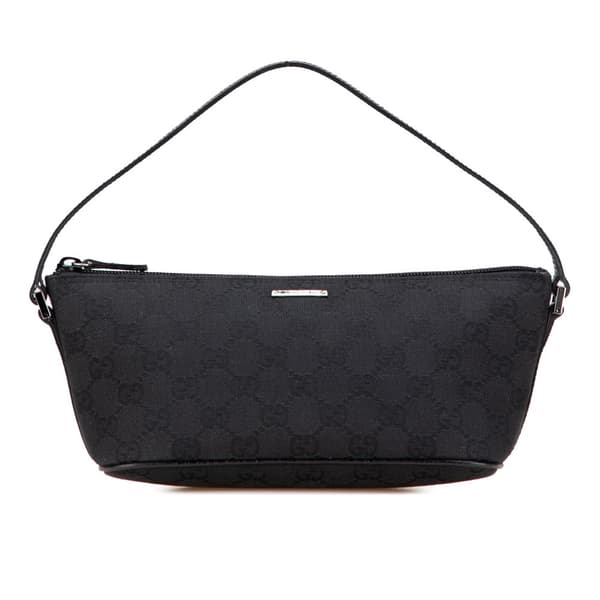 Pre-owned Gucci GG Canvas Boat Black