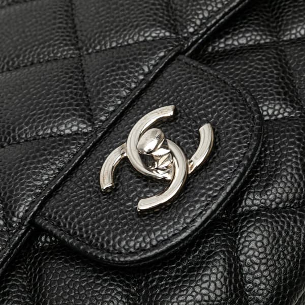 Pre-owned Chanel Jumbo Classic Caviar Double Flap Black
