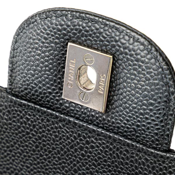 Pre-owned Chanel Jumbo Classic Caviar Double Flap Black