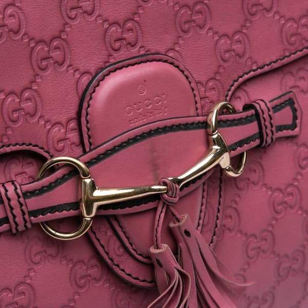 Pre-owned Gucci Large Guccissima Emily Shoulder Bag Pink
