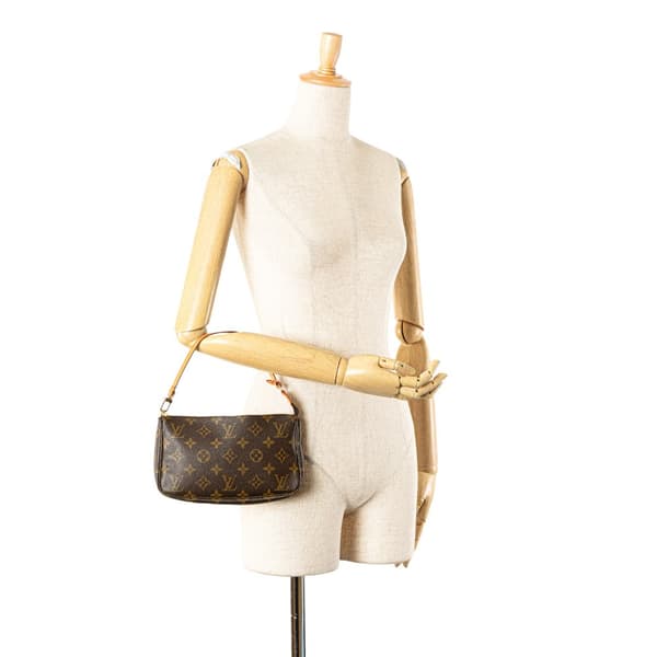 Pre-owned Louis Vuitton Monogram Pochette Accessoires Brown