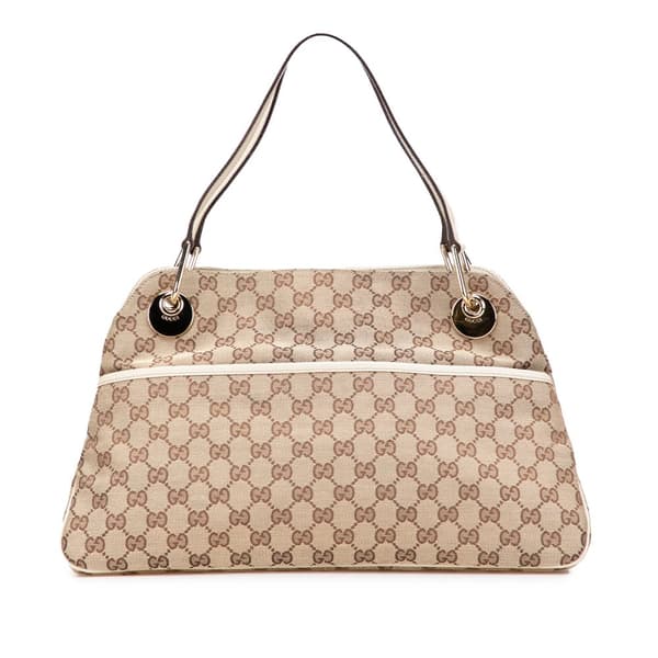 Pre-owned Gucci GG Canvas Eclipse Shoulder Bag Brown