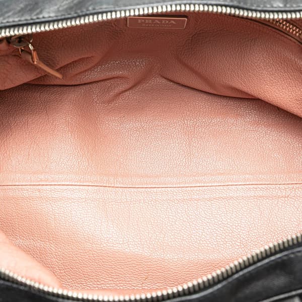 Pre-owned Prada Soft Calf Shoulder Bag Black