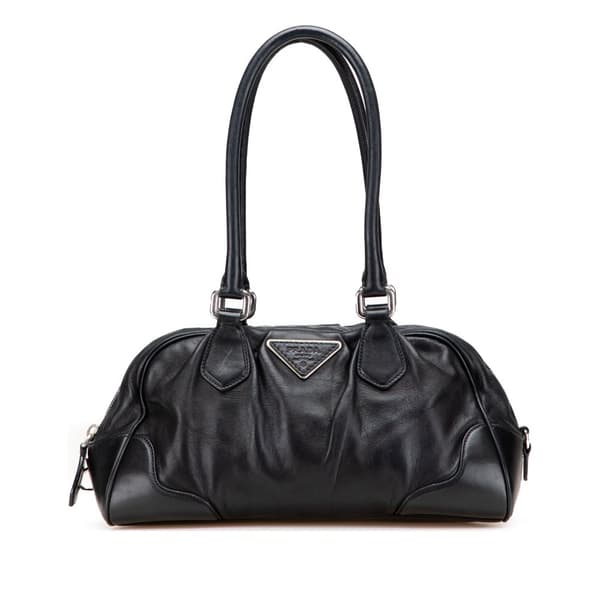 Pre-owned Prada Soft Calf Shoulder Bag Black