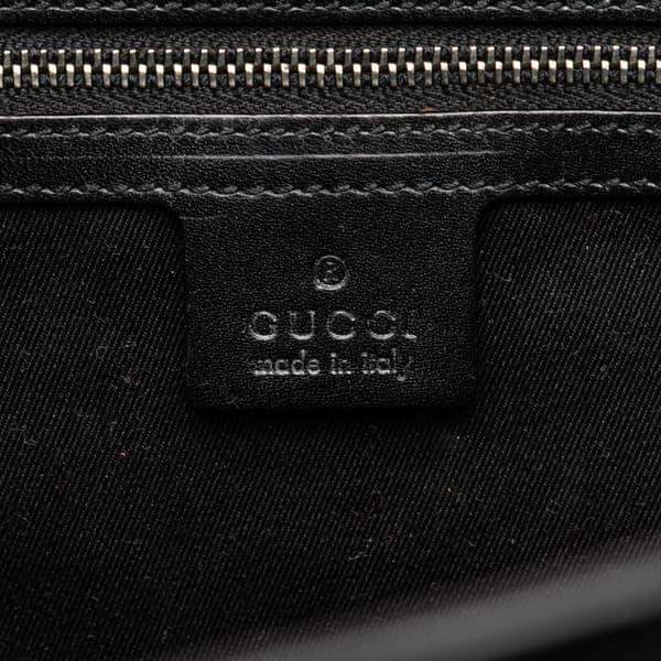 Pre-owned Gucci GG Canvas Bamboo Bullet Shoulder Bag Black