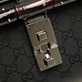 Miniatyrbild 6 av 10: Pre-owned Gucci GG Canvas Bamboo Bullet Shoulder Bag Black