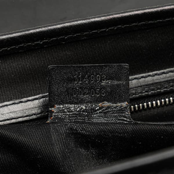 Pre-owned Gucci GG Canvas Bamboo Bullet Shoulder Bag Black