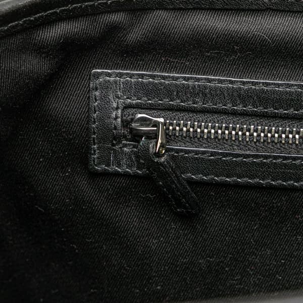 Pre-owned Gucci GG Canvas Bamboo Bullet Shoulder Bag Black