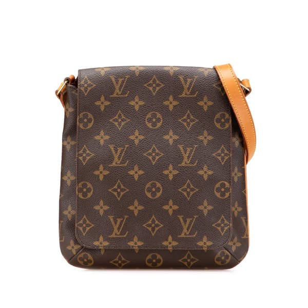 Pre-owned Louis Vuitton Monogram Musette Salsa Short Strap Brown
