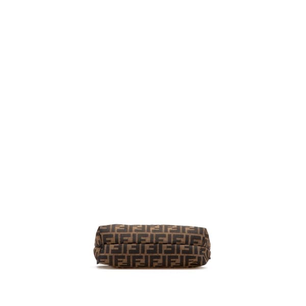 Pre-owned Fendi Zucca Canvas Double Zip Shoulder Bag Brown