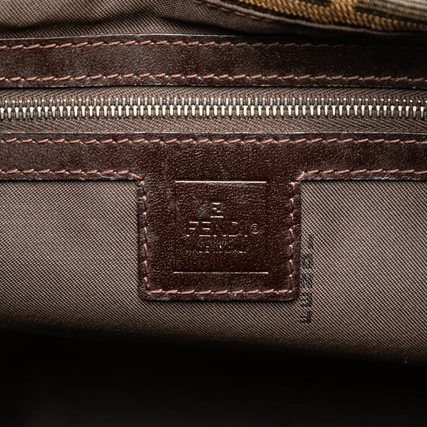 Pre-owned Fendi Zucca Canvas Shoulder Bag Brown