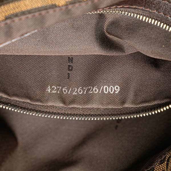 Pre-owned Fendi Zucca Canvas Shoulder Bag Brown
