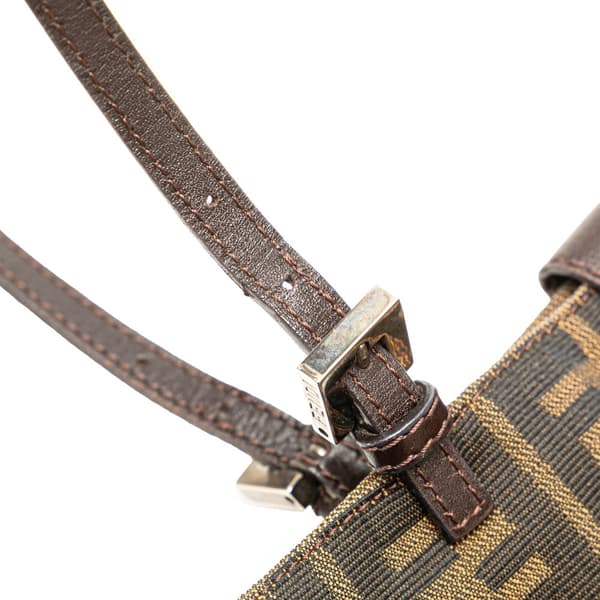 Pre-owned Fendi Zucca Canvas Shoulder Bag Brown