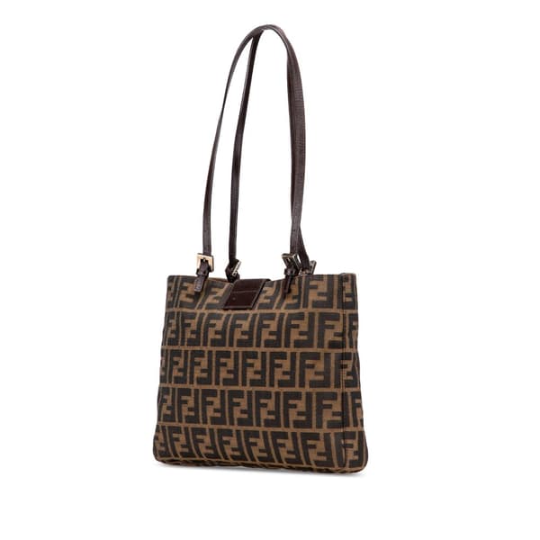 Pre-owned Fendi Zucca Canvas Shoulder Bag Brown