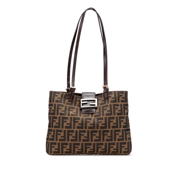 Pre-owned Fendi Zucca Canvas Shoulder Bag Brown