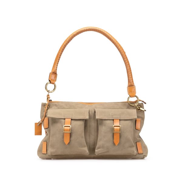 Pre-owned Gucci Canvas Utilitarian Shoulder Bag Brown
