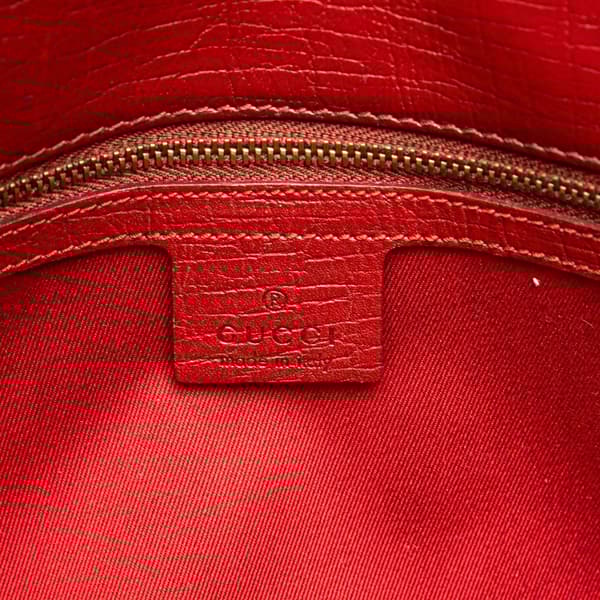 Pre-owned Gucci GG Canvas Horsebit Shoulder Bag Red