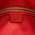 Miniatyrbild 5 av 10: Pre-owned Gucci GG Canvas Horsebit Shoulder Bag Red