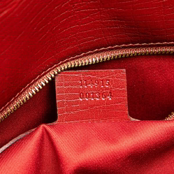 Pre-owned Gucci GG Canvas Horsebit Shoulder Bag Red