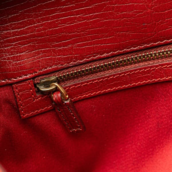 Pre-owned Gucci GG Canvas Horsebit Shoulder Bag Red