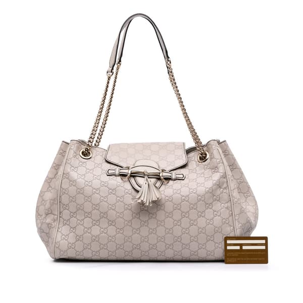 Pre-owned Gucci Large Guccissima Emily Chain Shoulder Bag Brown