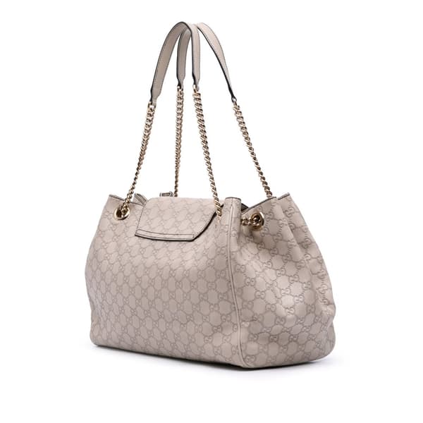 Pre-owned Gucci Large Guccissima Emily Chain Shoulder Bag Brown
