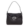 Miniatyrbillede 1 af 10: Pre-owned Fendi Zucchino Canvas Double Flap Mamma Black