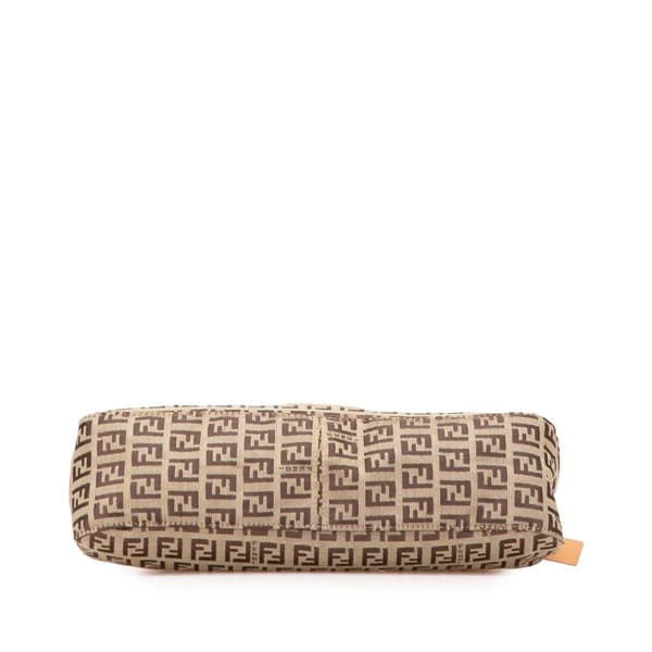 Pre-owned Fendi Zucchino Canvas Shoulder Bag Brown