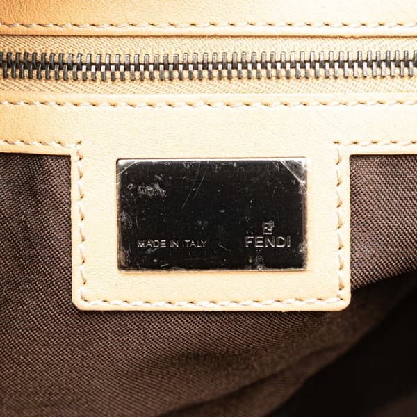 Pre-owned Fendi Zucchino Canvas Shoulder Bag Brown