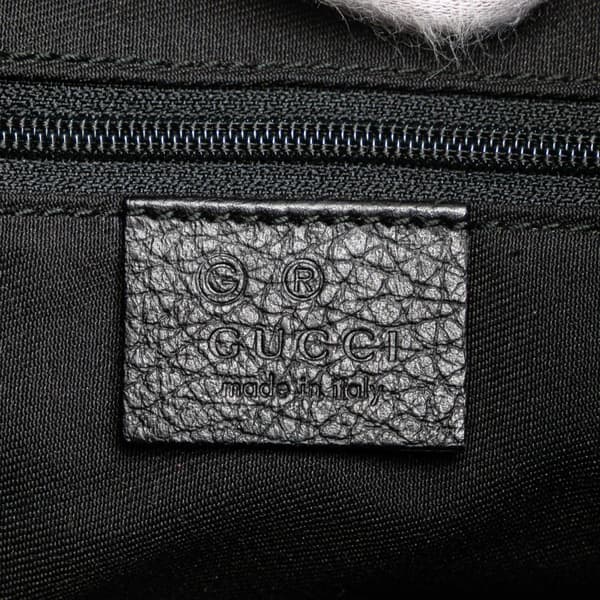 Pre-owned Gucci Pebbled Leather Abbey D Ring Shoulder Bag Black