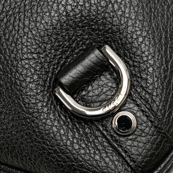 Pre-owned Gucci Pebbled Leather Abbey D Ring Shoulder Bag Black