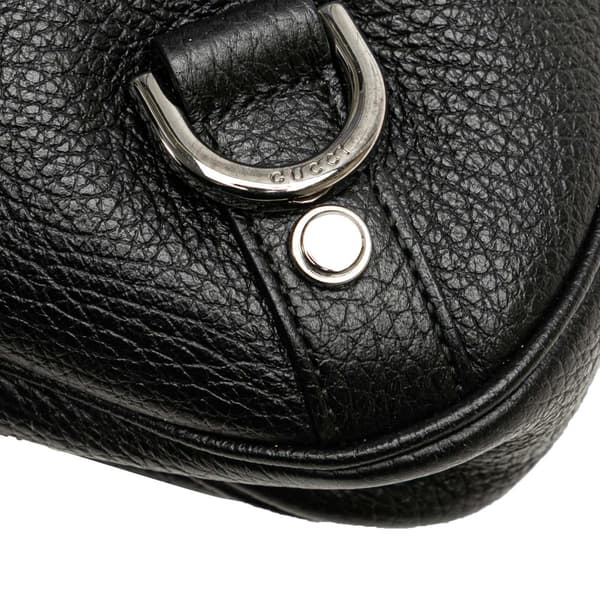 Pre-owned Gucci Pebbled Leather Abbey D Ring Shoulder Bag Black