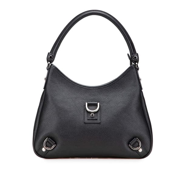 Pre-owned Gucci Pebbled Leather Abbey D Ring Shoulder Bag Black
